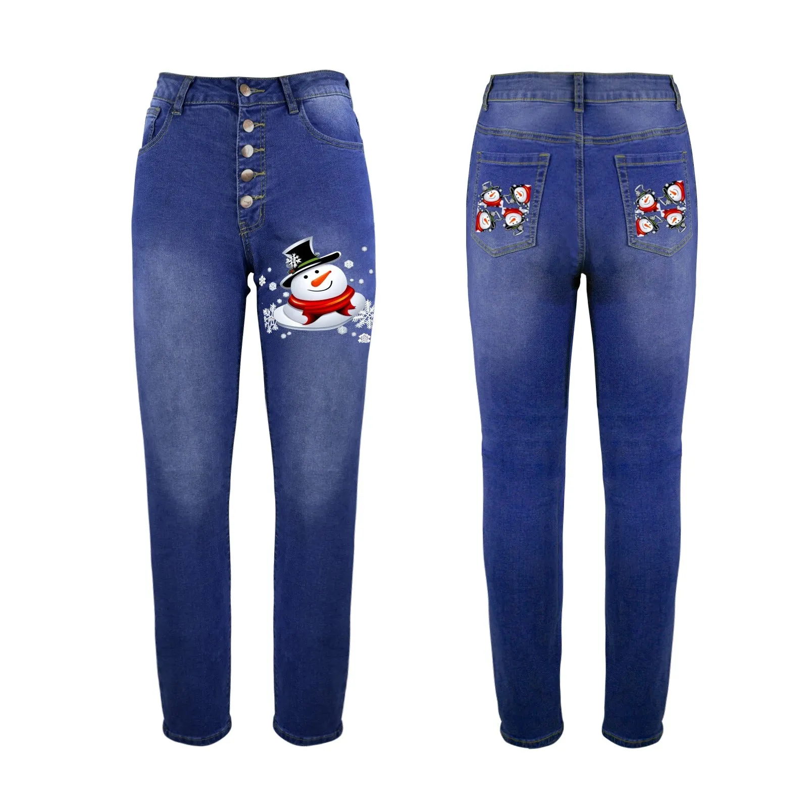 Snow Man's Delight Women's Christmas Jeans