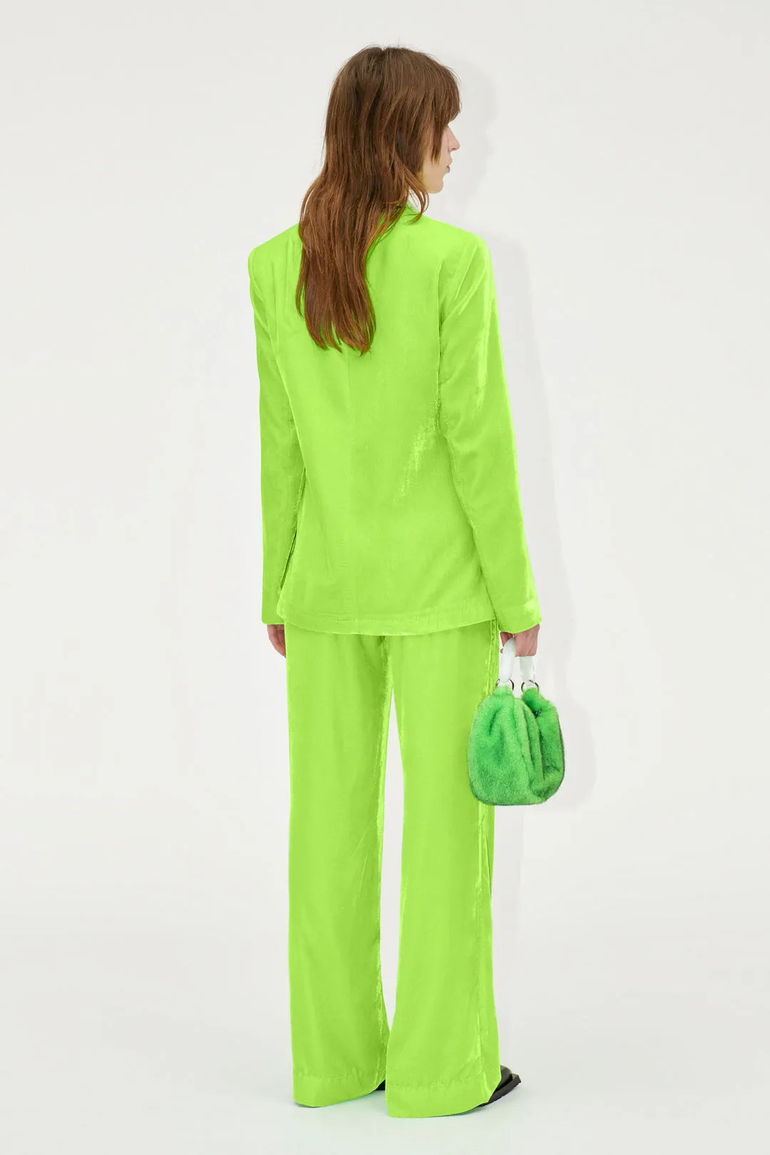 Stine Goya Archi Velvet Jacket - Neon Green