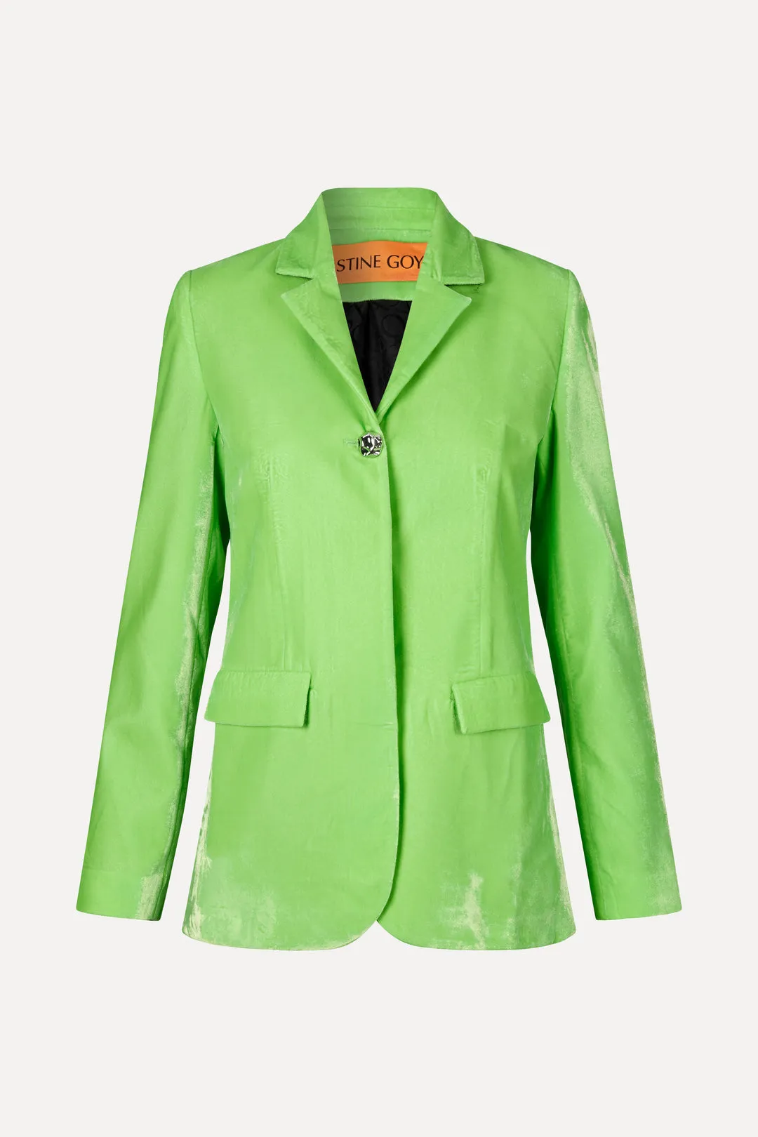 Stine Goya Archi Velvet Jacket - Neon Green