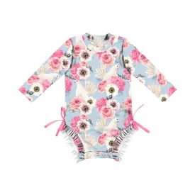 Swimsuit European Girl's Style Long-Sleeved  Baby One Piece swimwear