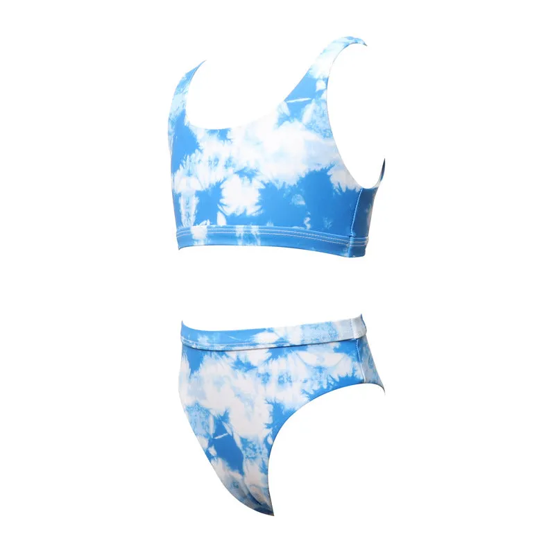 Swimsuit European New Split Children's  Cute Blue Sky Printed Girls' Swimwear