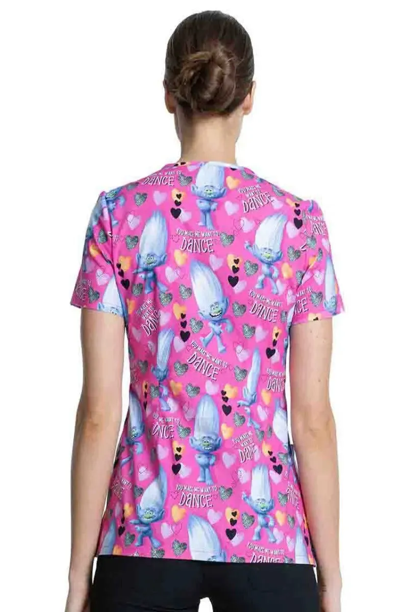 Tooniforms Women's V-Neck Print Top | Diamond Dance