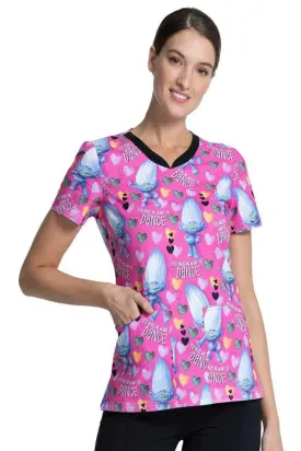 Tooniforms Women's V-Neck Print Top | Diamond Dance