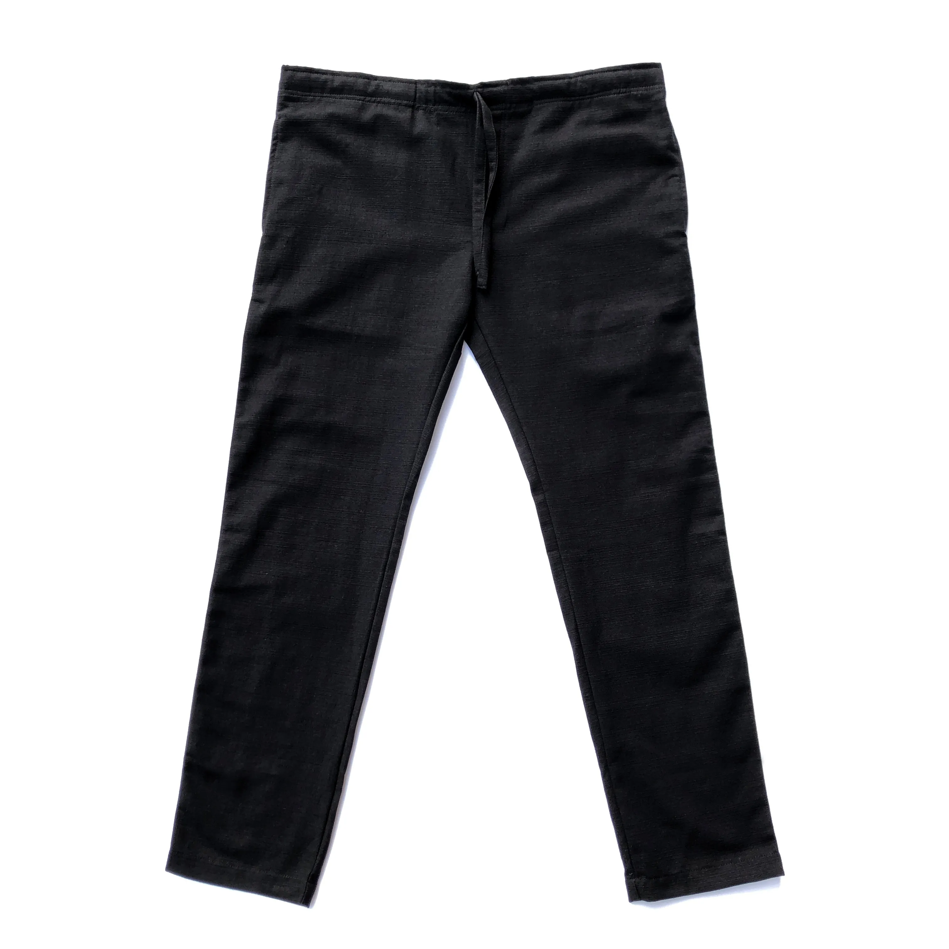 Unisex Ribbed Cotton Shing Mai Trousers Black