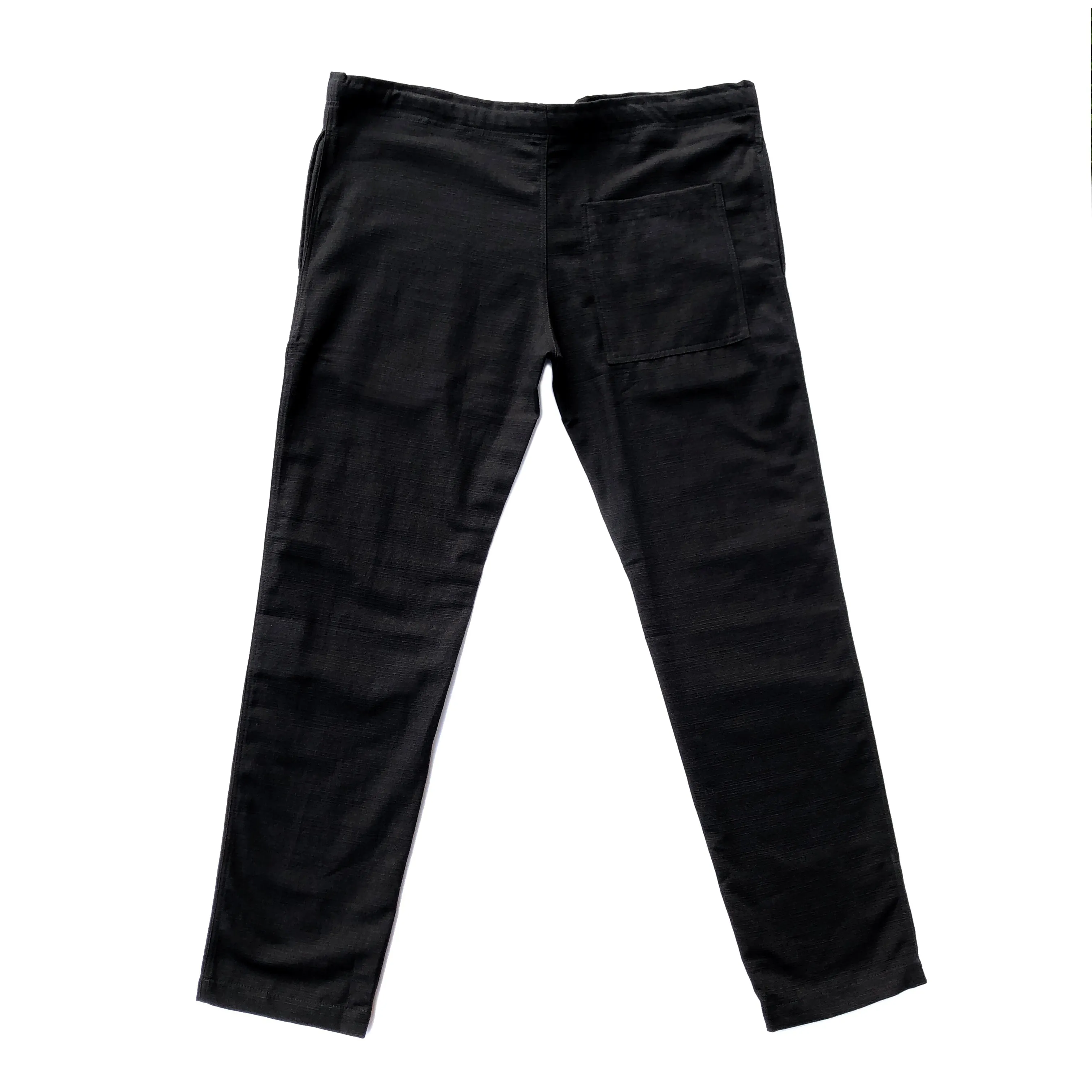 Unisex Ribbed Cotton Shing Mai Trousers Black