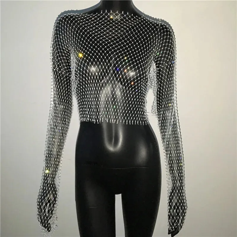 Women Sexy Mesh See Through T Shirt