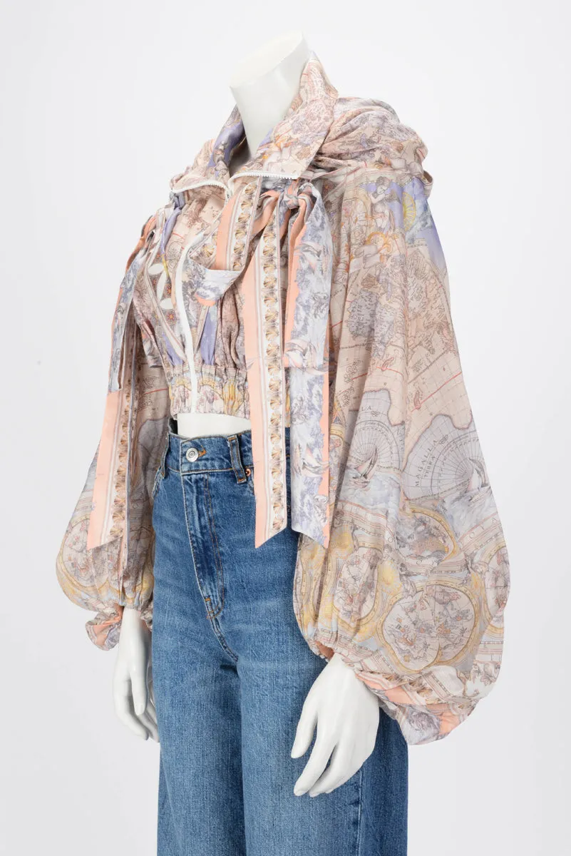 Zimmermann Odyssey Print High Tide Crop Jacket 0